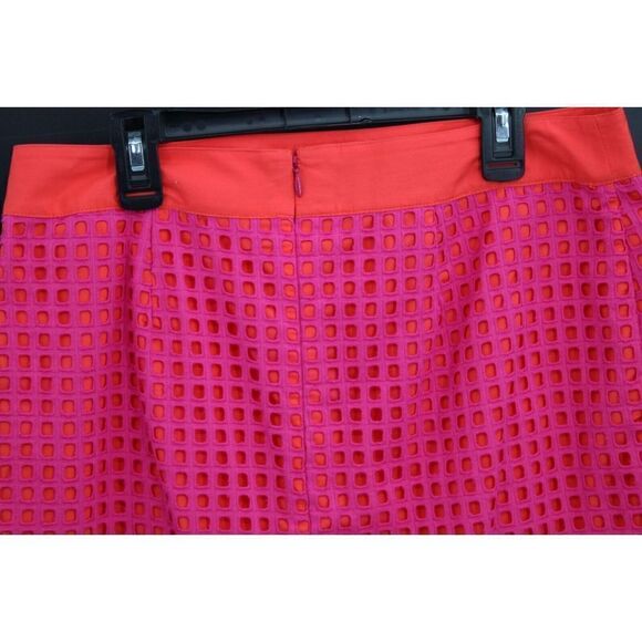 TALBOTS SIZE 4 WOMENS PENCIL SKIRTS BLUE CHAMBRAY & PINK ORANGE LOT OF 2 EUC - Picture 7 of 16